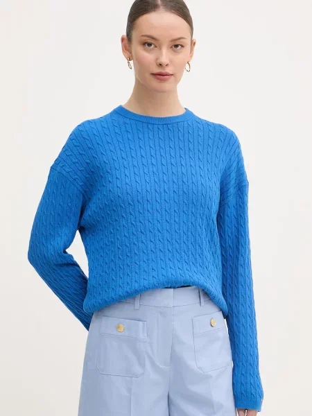 Tommy Hilfiger svetr dámský s bavlnou modrý