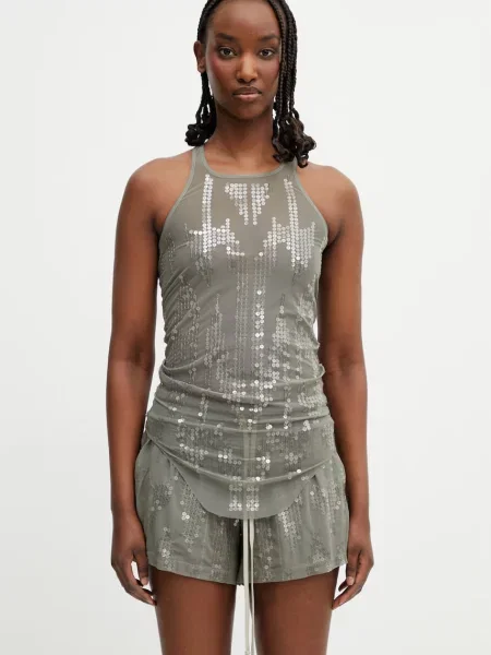 Rick Owens Lilies bluză cu bretele pentru femei Basic verde
