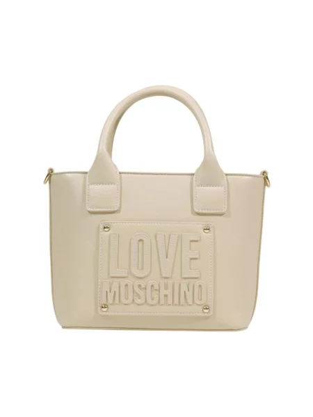 Torba podróżna Love Moschino z logo biała