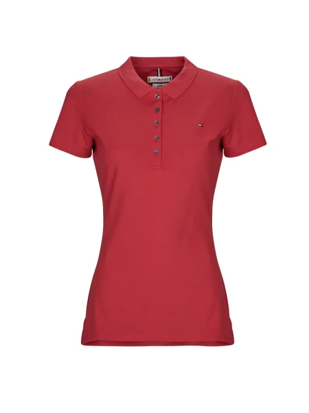 Polo majica Tommy Hilfiger s kratkimi rokavi rdeča
