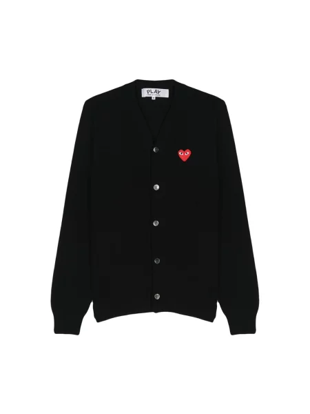 Kardigan Comme Des Garcons Play z dekoltem w serek czarny