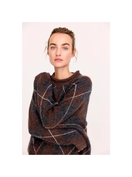 Sweter Jc Sophie wełniany brązowy