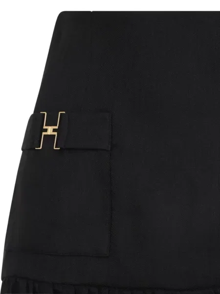 Mini fusta mini Elisabetta Franchi cu volane mini negru
