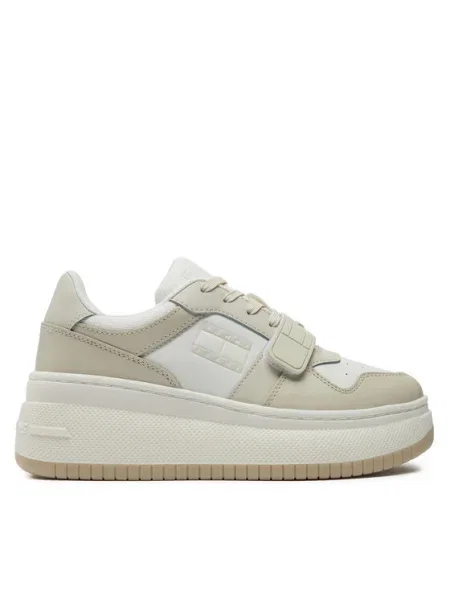 Маратонки Tommy Jeans TJW RETRO BASKET FLATFORM VELCRO бежово