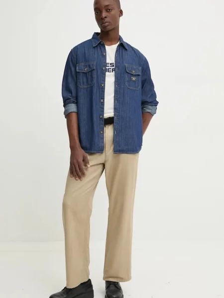 Джинсова сорочка Guess Jeans regular класичний комір