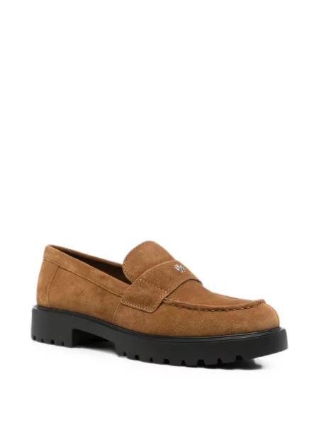 Pantofi loafer Tory Burch chunky cu autograf maro