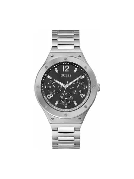 Lniany zegarek Guess szary