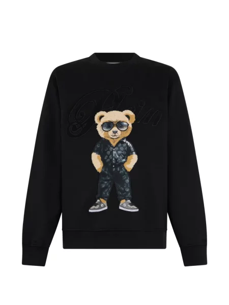 Hanorac Philipp Plein cu broderie teddy negru