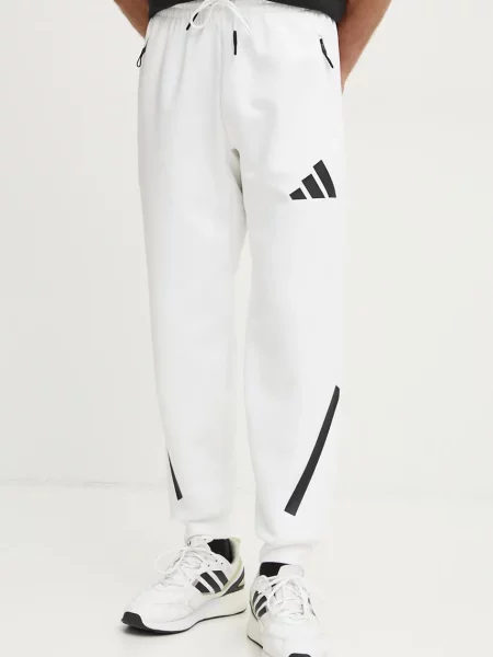 Adidas pantaloni de trening ZNE cu imprimeu alb
