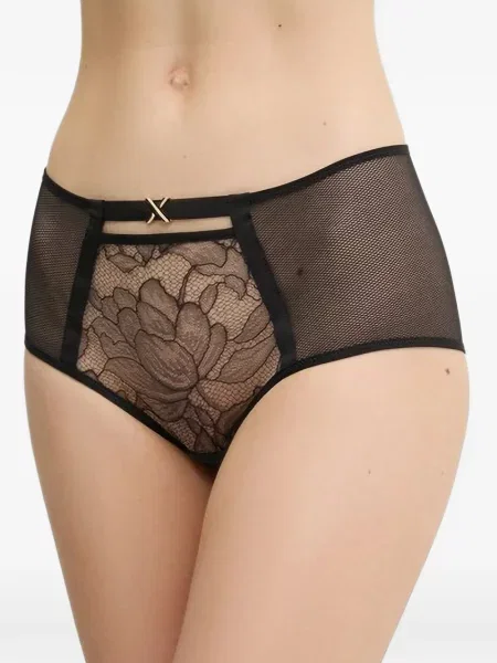 Chiloți briefs Chantelle plasă negru