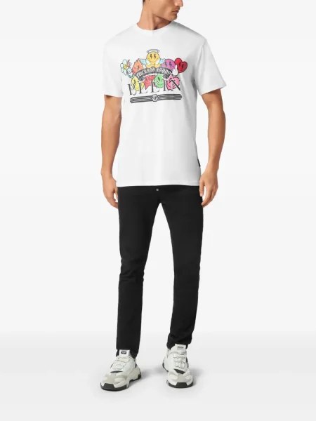 Tricou Philipp Plein cu imagine alb
