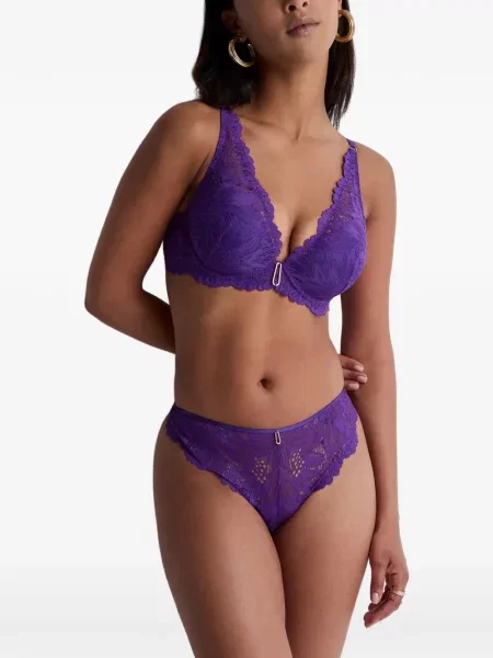Sutien Aubade cu model floral din dantelă violet