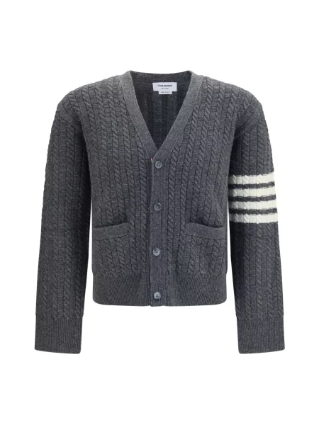 Kardigan Thom Browne wełniany szary