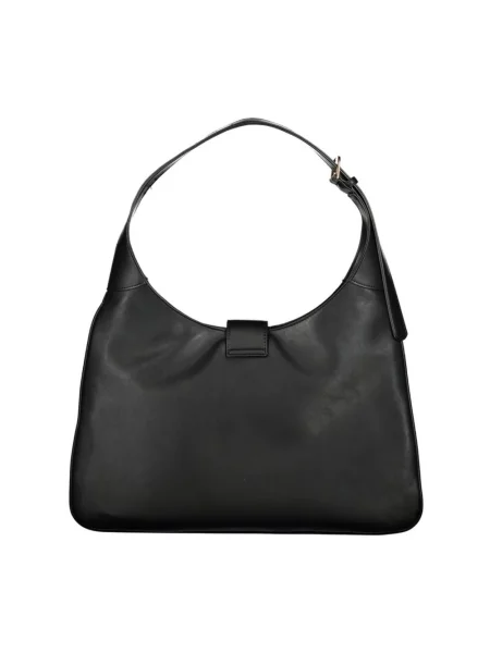 Lniana torebka Valentino By Mario Valentino z logo czarna