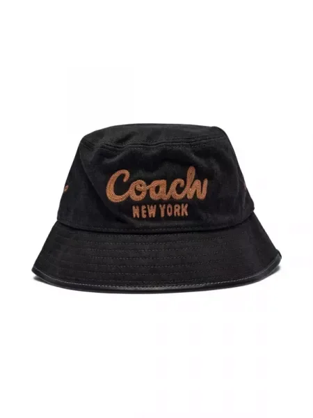 Coach Pălărie cu adaos de piele negru