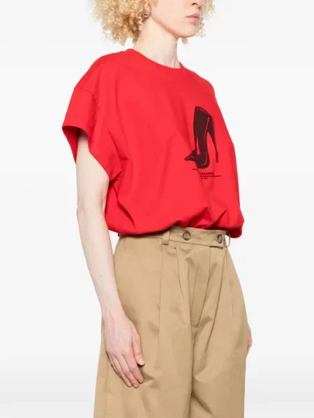 Tricou grafic Willy Chavarria cu imagine roșu