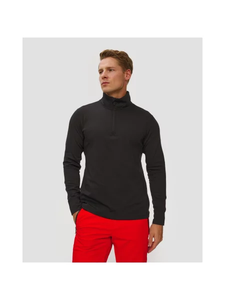 Pánska Mikina Rossignol Mid Layer Stretch Half Zip čierna
