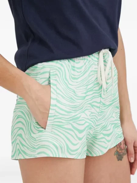 Pantaloni scurți Billabong cu model zebră cu cordon verde