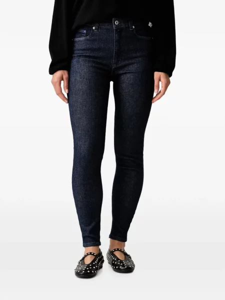 Blugi skinny Karl Lagerfeld Jeans skinny fit cu autograf albastru