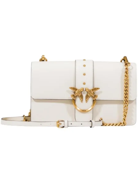 Pinko De piele geantă poștaș LOVE ONE CLASSIC CL bej