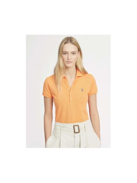 Koszulka polo Polo Ralph Lauren z logo pomarańczowa