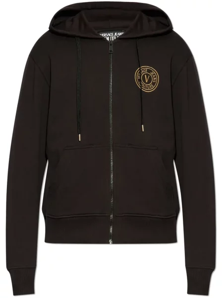 Hanorac cu glugă Versace Jeans Couture cu broderie negru