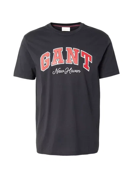 GANT Tricou roșu / negru alb