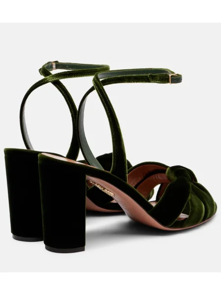 Sandale Aquazzura de catifea verde
