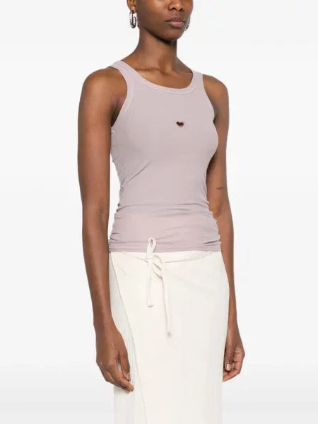 Top Baserange cu motiv cu inimi violet