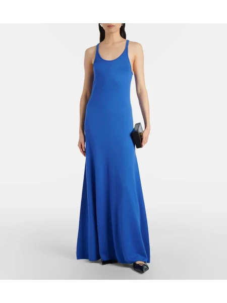 Rochie maxi Tom Ford de lână de costum albastru