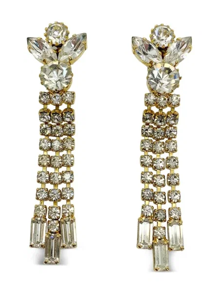 Cercei Jennifer Gibson Jewellery de cristal auriu