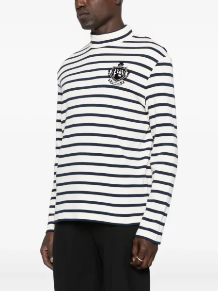 Tricou Balmain cu dungi lung alb