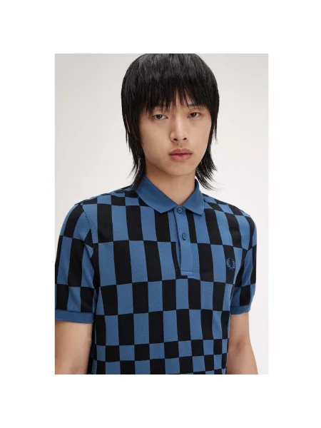 Cămașă Fred Perry cu imagine albastru