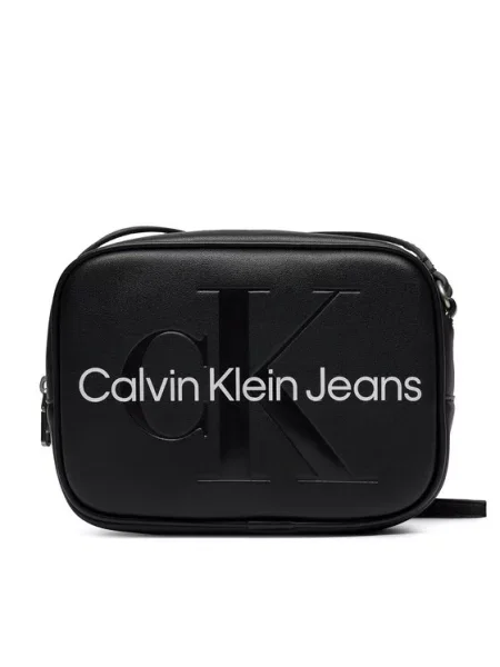 Calvin Klein Jeans Rankinė su ilgu dirželiu / balta juoda