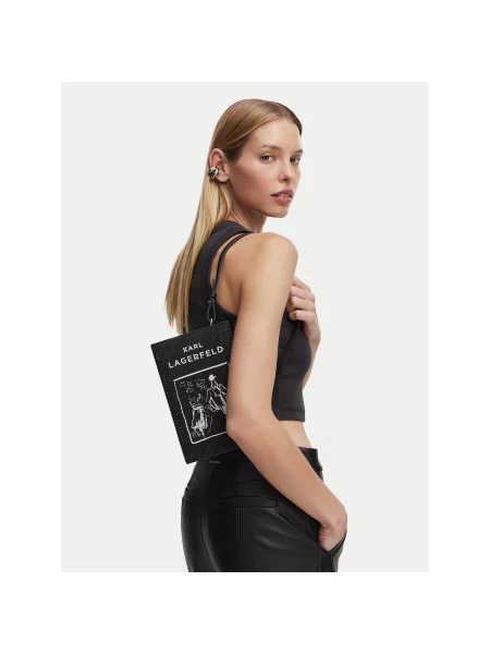Ilgaauliai batai Karl Lagerfeld juoda