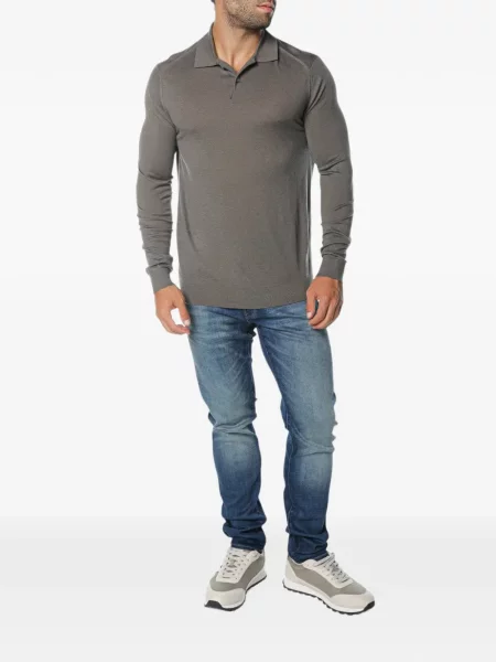 Πλεκτό μακρύς polo Armani Exchange γκρι