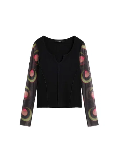 Desigual Tricou oliv / roșu deschis negru