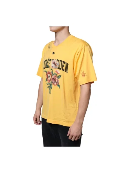 Koszulka Dolce And Gabbana z okrągłym dekoltem żółta