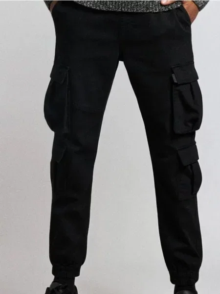 Sinsay Jeansy cargo czarny