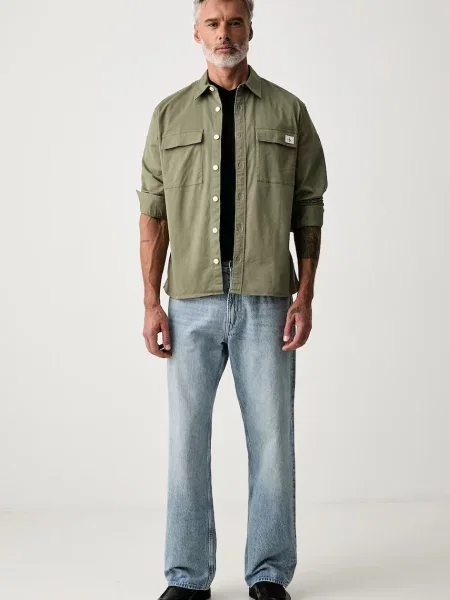 Calvin Klein Jeans safari srajca z elastanom zelena