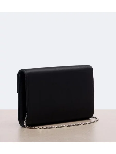 Geantă plic Roger Vivier din satin negru