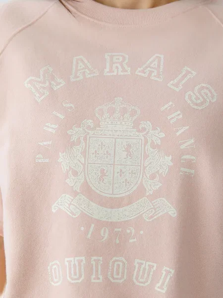 Oui Mikina růžová bílá