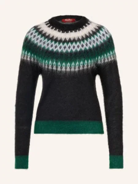 Max Mara Studio Sweter Glassa Z Moherem schwarz biały