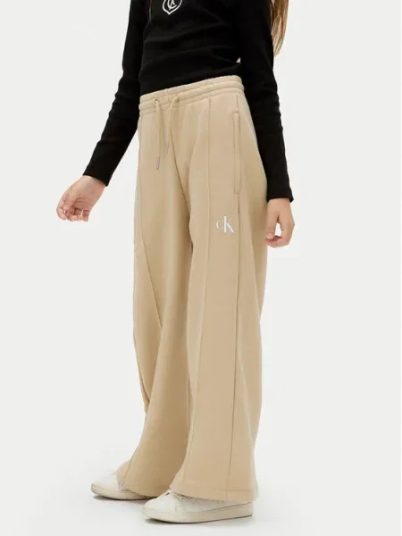 Calvin Klein Jeans Pantaloni trening M Wide Leg bej
