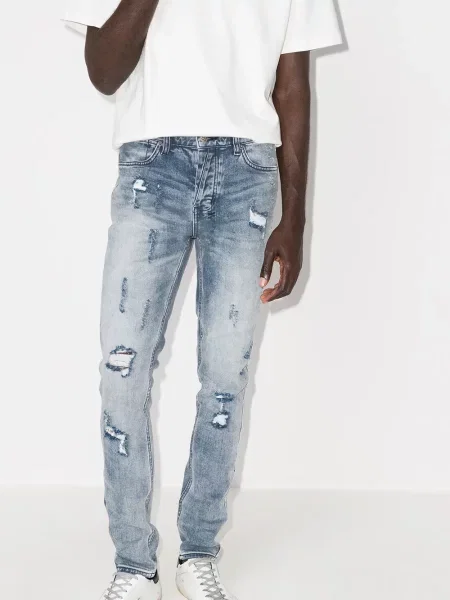 Liesas skinny fit džinsai Ksubi mėlyna