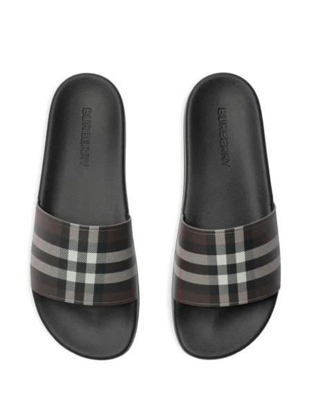 Papuci Burberry în carouri cu imagine maro