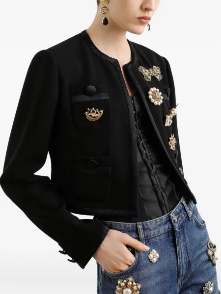 Geacă Dolce & Gabbana cu broderie negru