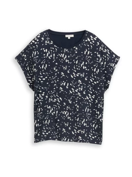 TOM TAILOR Tricou albastru marin alb