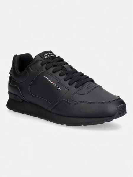Tommy Hilfiger LIGHT EVA RUNNER LEATHER sneakers pentru bărbați din piele negru