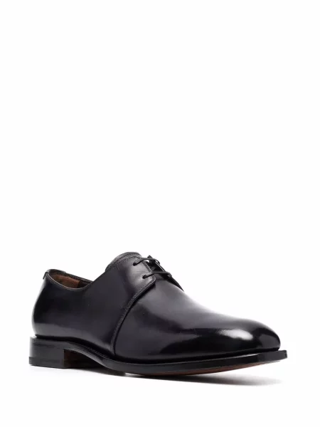 Pantofi derby Ferragamo cu șireturi din dantelă negru